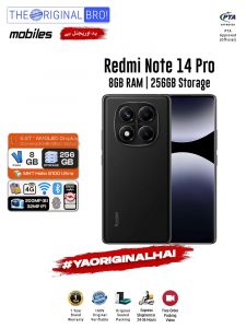 Redmi Note 14 Pro - 8GB RAM - 256GB Storage - Easy Monthly Installments - PTA Approved - 1 Year Official Warranty - The Original Bro Mobiles - TOB70